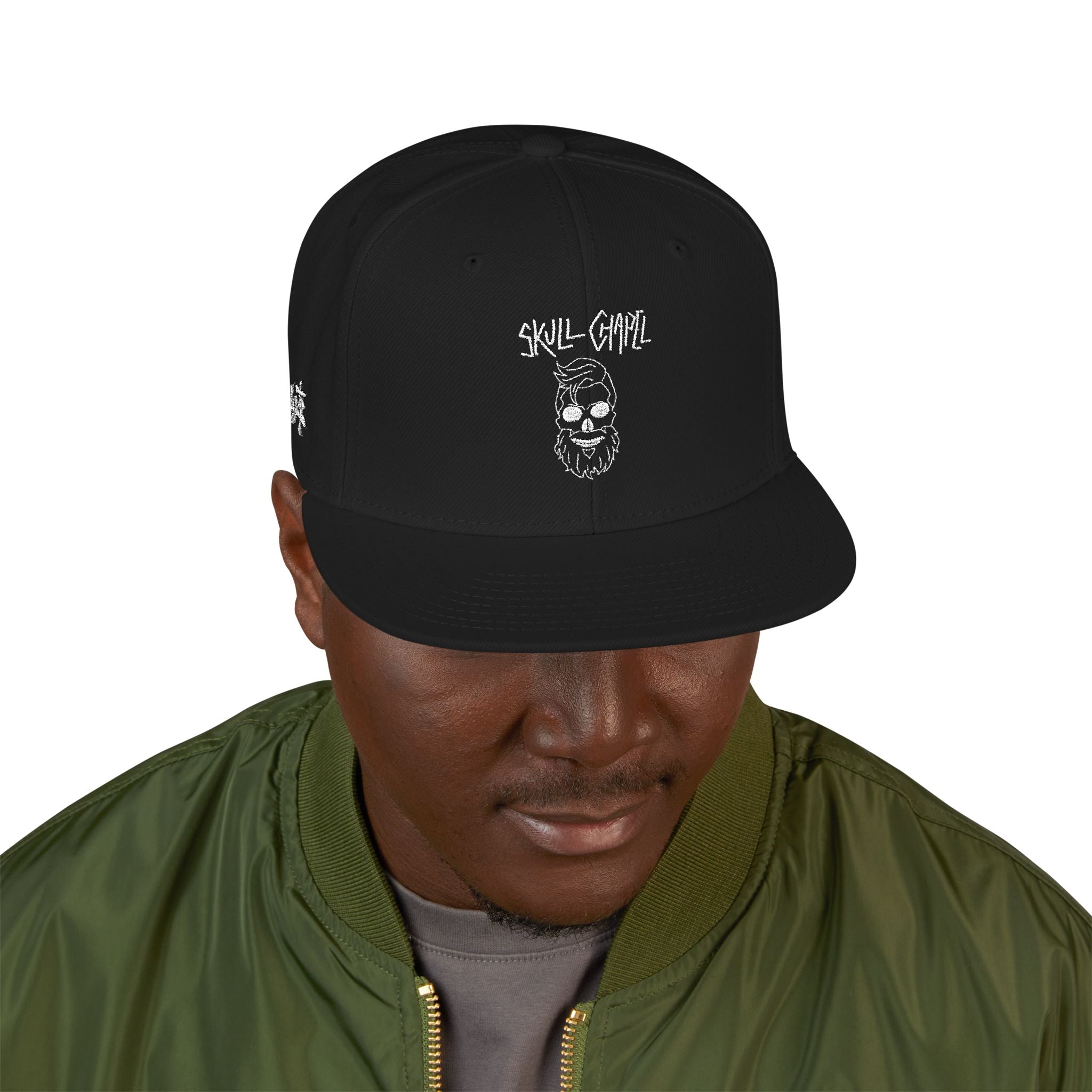 Skull Chapel Hat | Flat-bill snapback hat